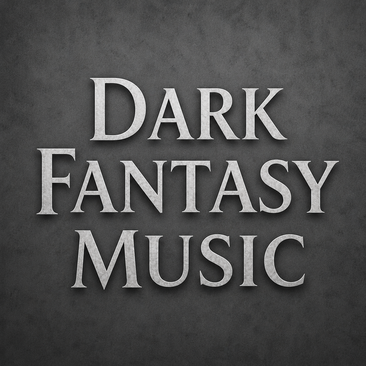 Dark Fantasy Music in large grey letters with a dark grey background!