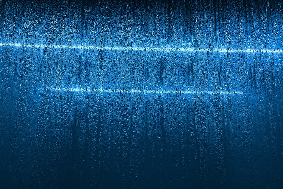 Waveform in a watery blue